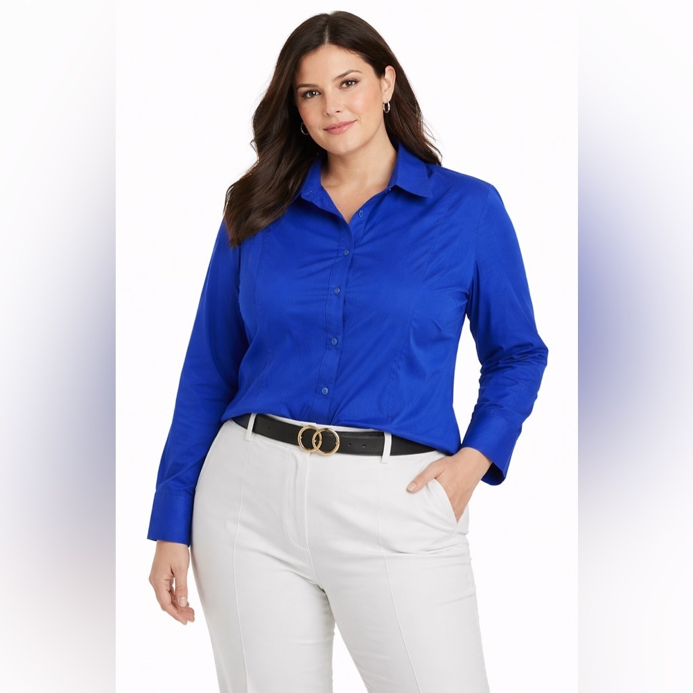 Chico’s Royal Blue Button Front Shirt – Size 3 (XL/16)
